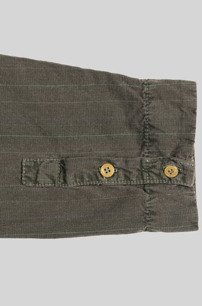 WORKING TRAP SHIRT - COTTON DOGTOOTH - TRIASSIC GREEN