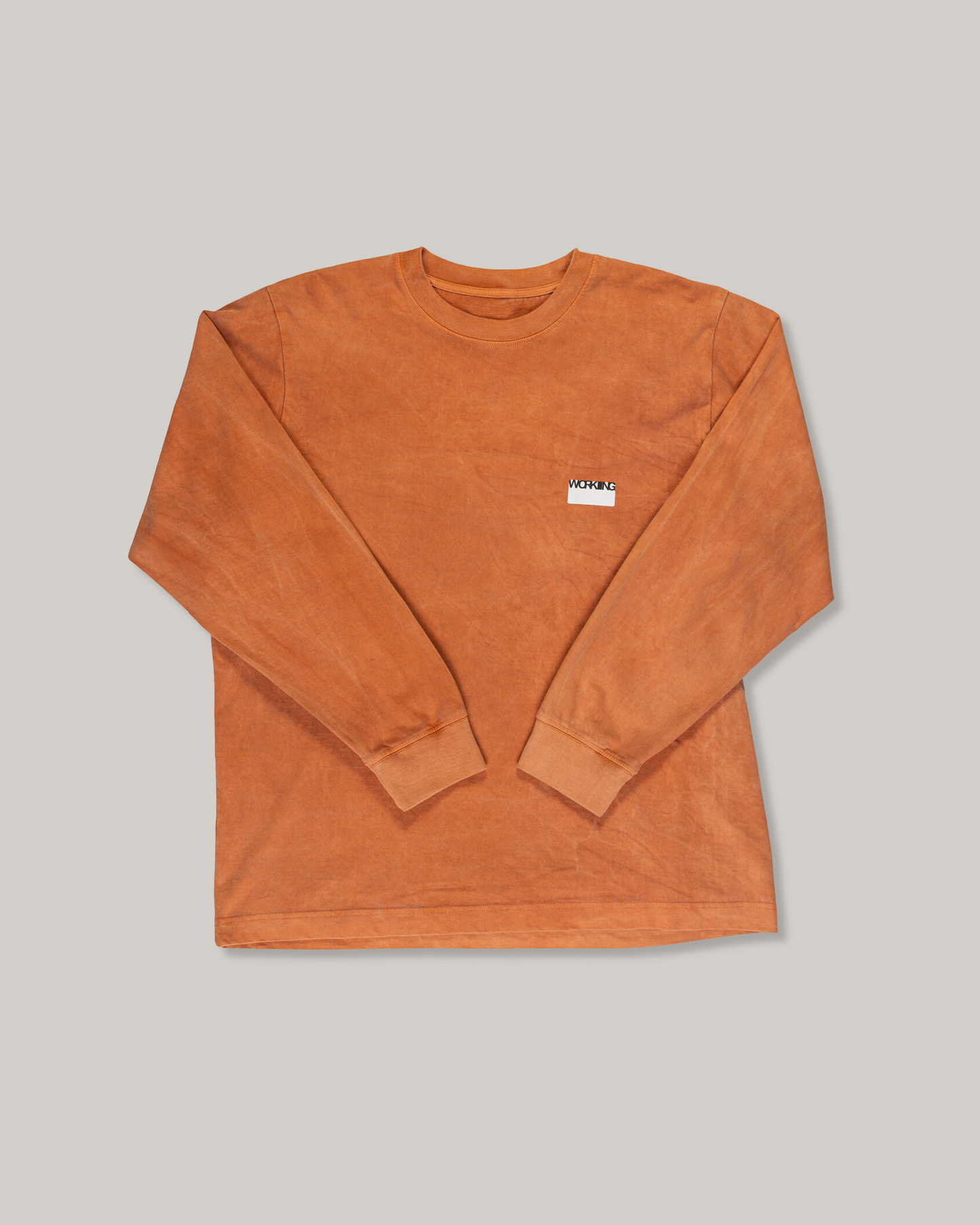 WORKING LONG SLEEVE STICKER T-SHIRT - INTERNATIONAL ORANGE