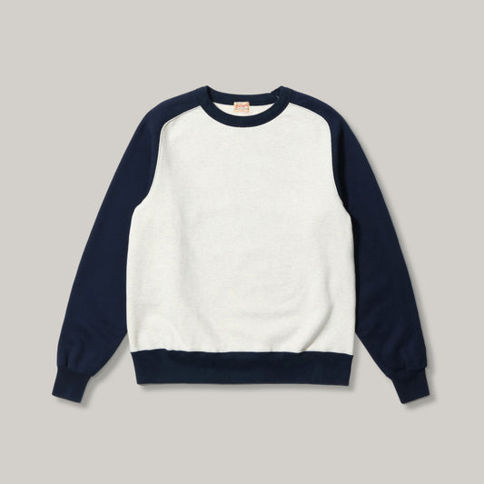 WHITESVILLE FREEDOM SLEEVE SWEATSHIRT - NAVY x OATMEAL