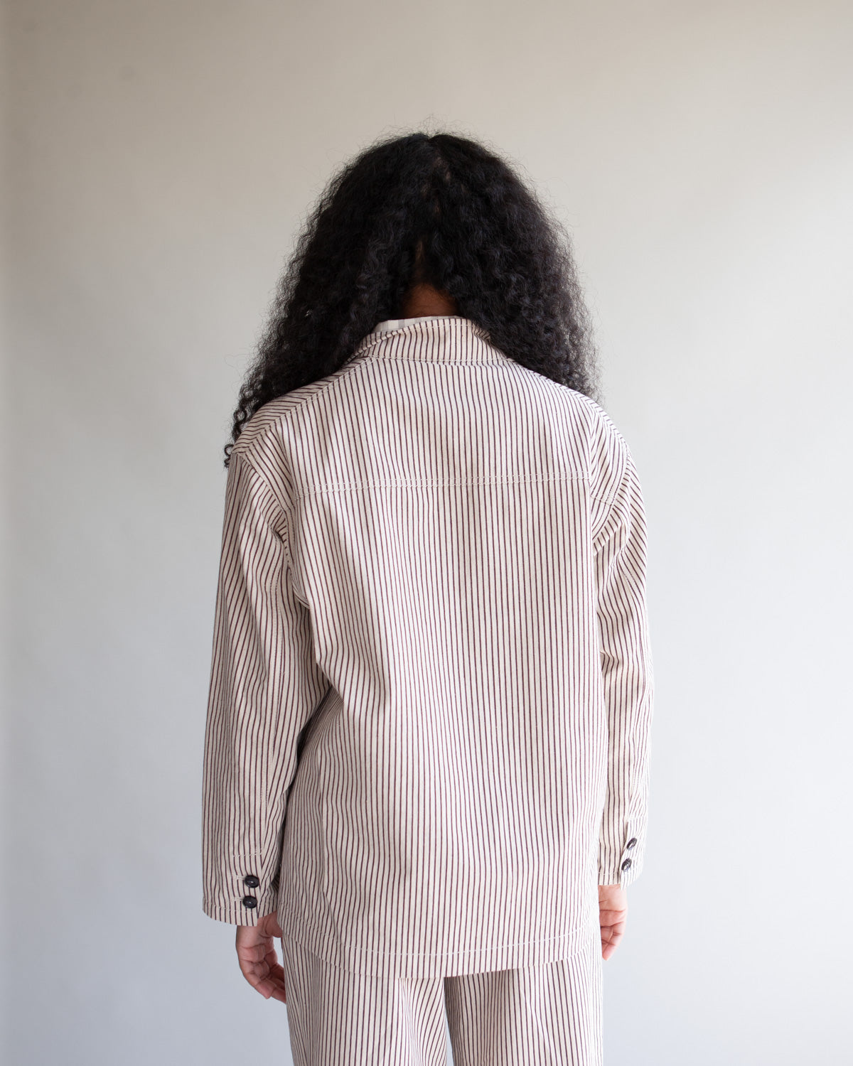 W'MENSWEAR SERVICE BLAZER - BROWN STRIPE
