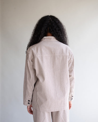 W'MENSWEAR SERVICE BLAZER - BROWN STRIPE