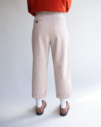 W'MENSWEAR SISTERS TROUSER - BROWN STRIPE