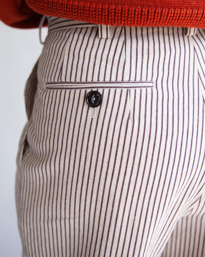 W'MENSWEAR SISTERS TROUSER - BROWN STRIPE