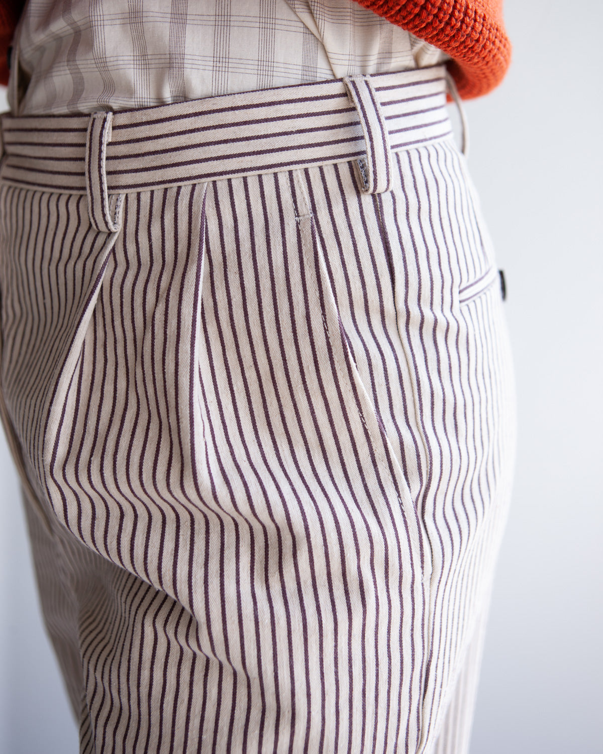 W'MENSWEAR SISTERS TROUSER - BROWN STRIPE