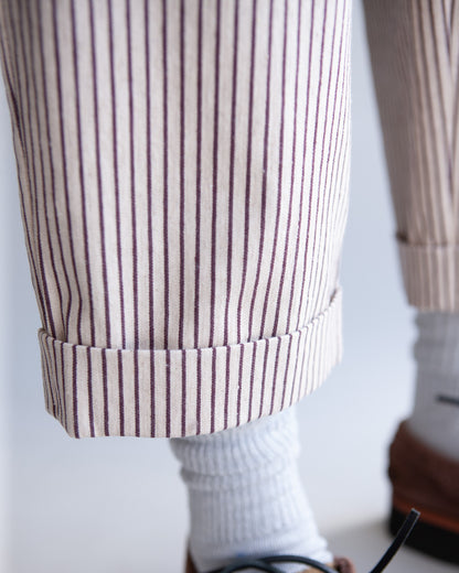W'MENSWEAR SISTERS TROUSER - BROWN STRIPE
