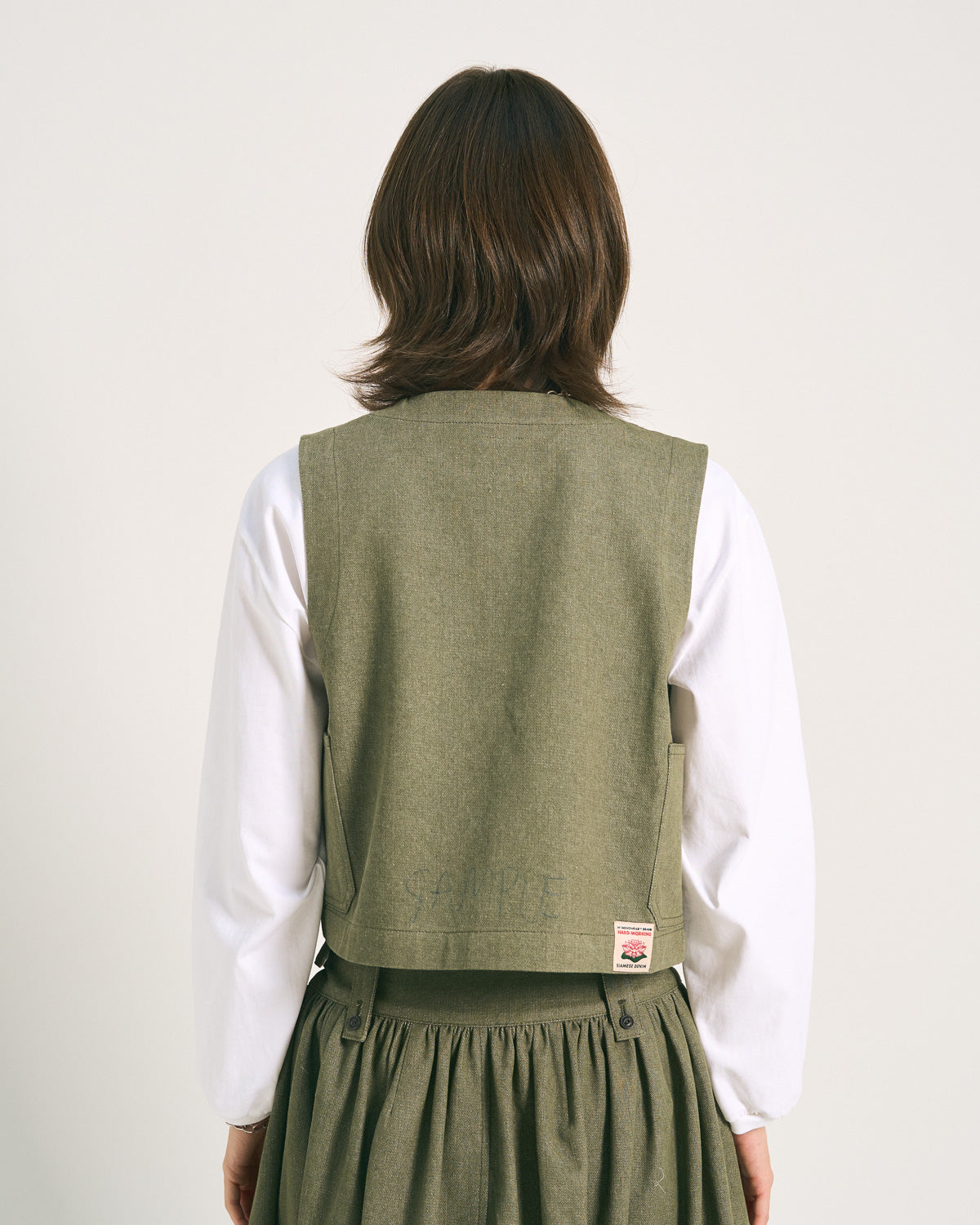 W'MENSWEAR NAA VEST - DARK GREEN DENIM