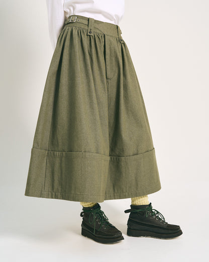 W'MENSWEAR RIDER SKIRT - DARK GREEN DENIM