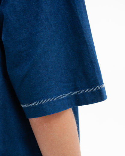 W'MENSWEAR BOWL TEE - INDIGO
