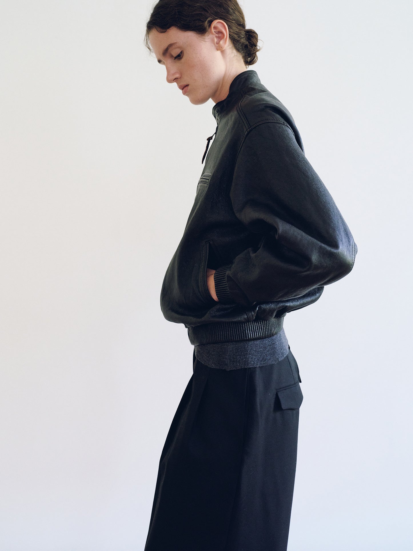 NOTHING WRITTEN LEATHER SINGLE RIDER JACKET - BLACK