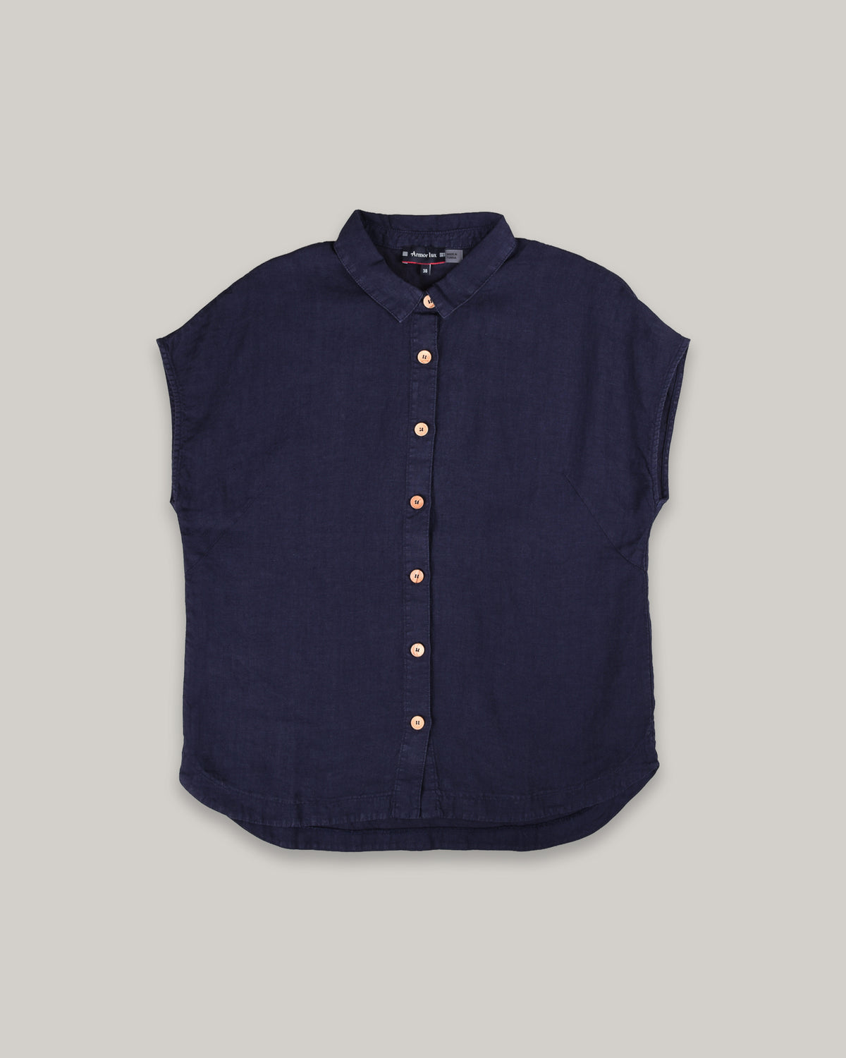 ARMOR LUX LADIES BOXY FIT LINEN SHIRT - SEAL