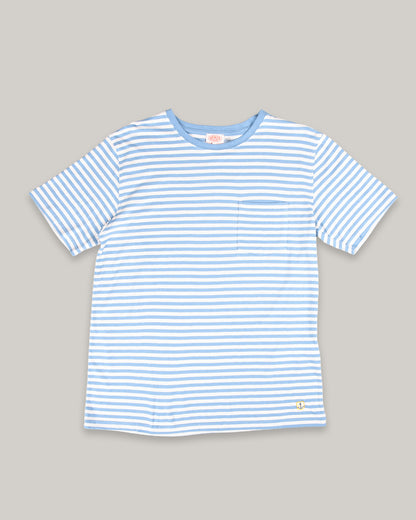 ARMOR LUX POCKET T-SHIRT - COTTON/ LINEN -  WATERFALL/ NATURE
