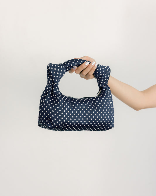 A BRONZE AGE - BAMBI BAG - NAVY POLKADOT