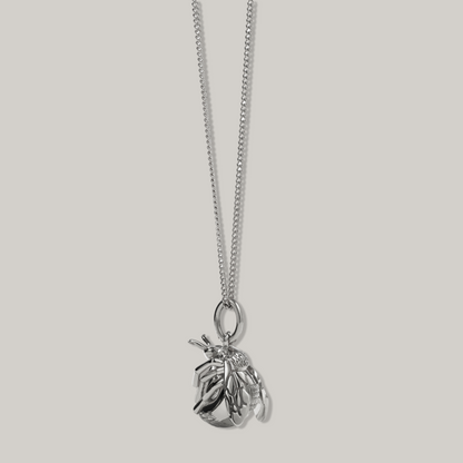 MEADOWLARK BEE CHARM NECKLACE - STERLING SILVER