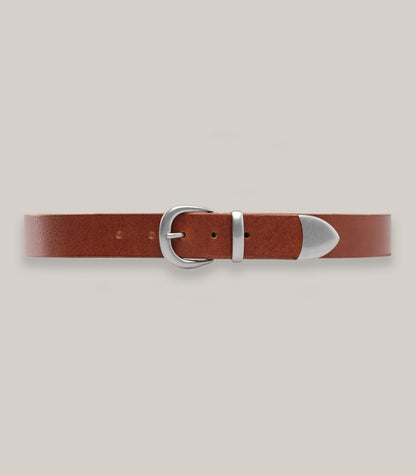 KNICKERBOCKER WESTERN BRIDLE LEATHER BELT - BROWN
