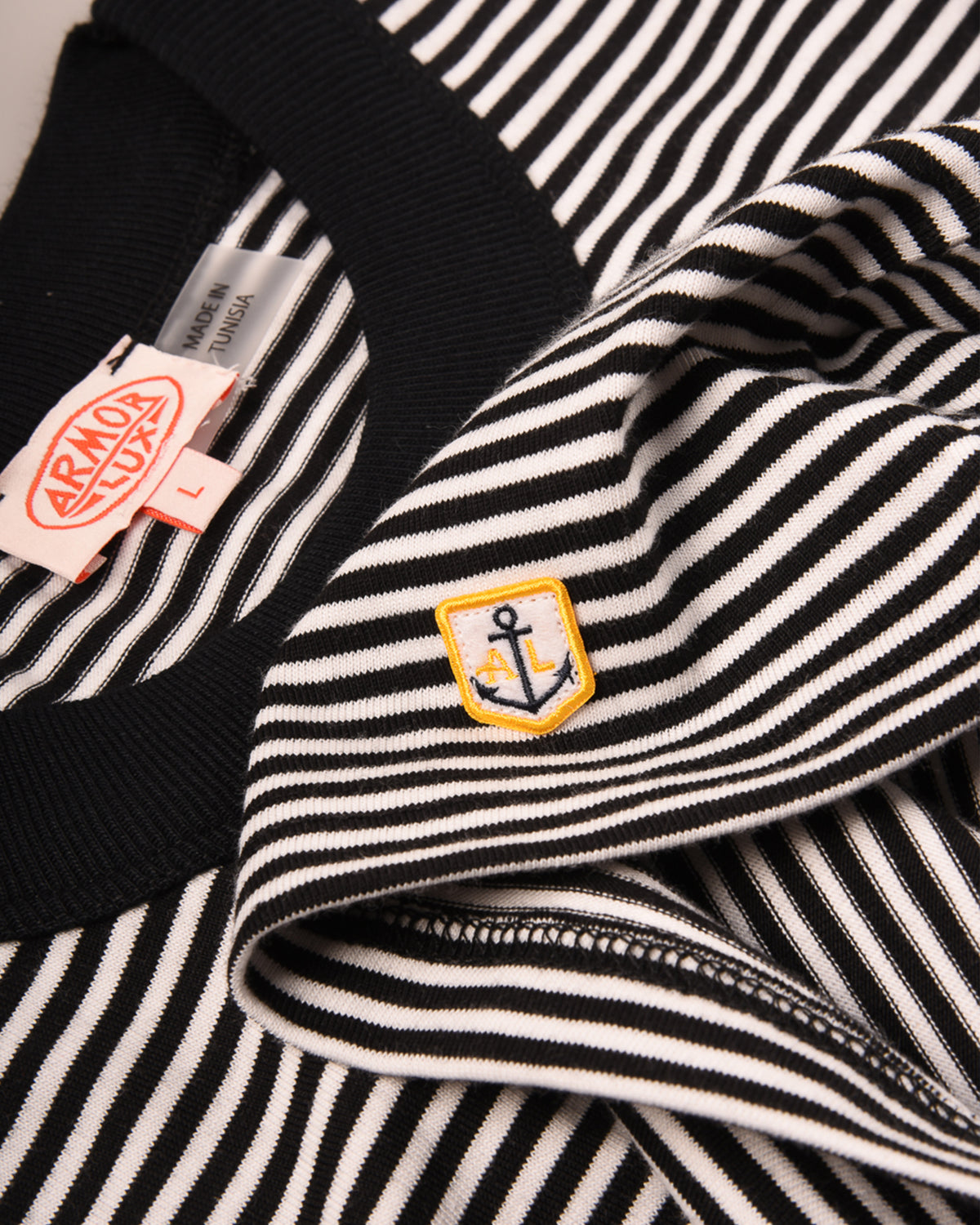 ARMOR LUX HERITAGE STRIPED T-SHIRT - BLACK/ MILK
