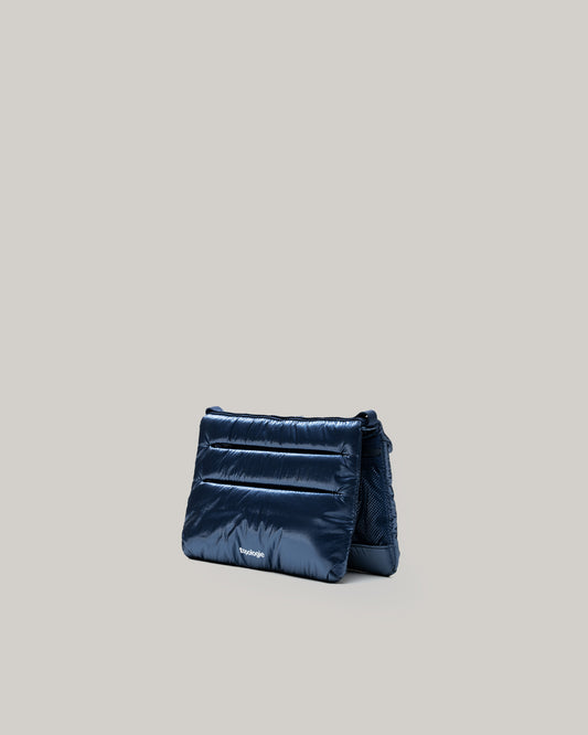 TOPOLOGIE FLAT SACOCHE SMALL MARINE BLUE METALLIC PUFFER