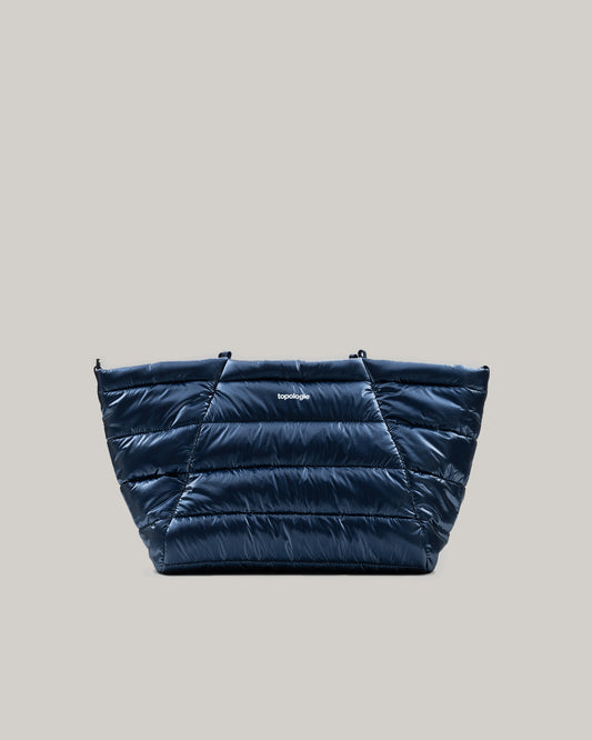 TOPOLOGIE MARCHE TOTE MEDIUM MARINE BLUE METALLIC PUFFER