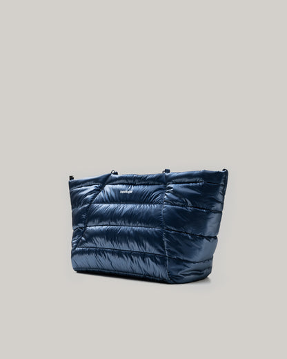 TOPOLOGIE MARCHE TOTE MEDIUM MARINE BLUE METALLIC PUFFER