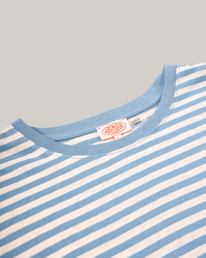 ARMOR LUX POCKET T-SHIRT - COTTON/ LINEN -  WATERFALL/ NATURE