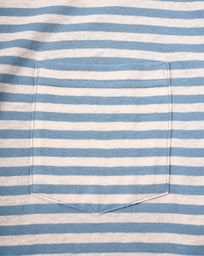 ARMOR LUX POCKET T-SHIRT - COTTON/ LINEN -  WATERFALL/ NATURE