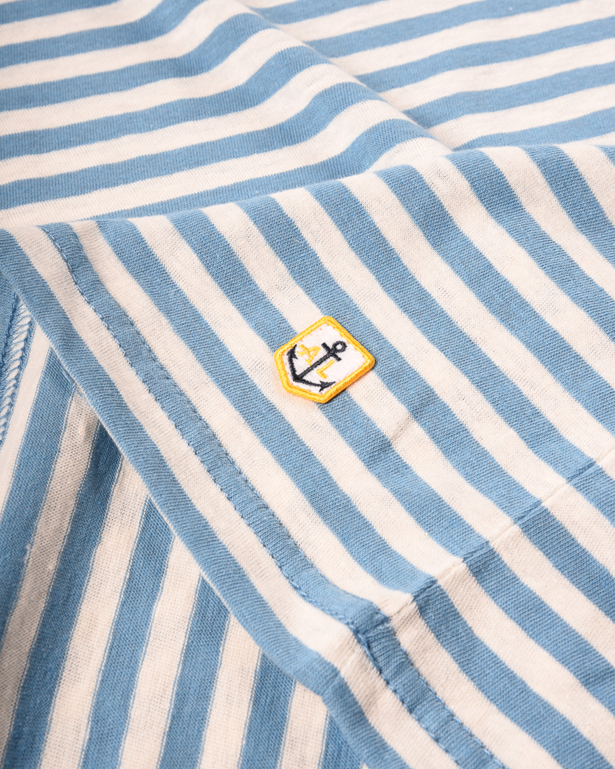 ARMOR LUX POCKET T-SHIRT - COTTON/ LINEN -  WATERFALL/ NATURE
