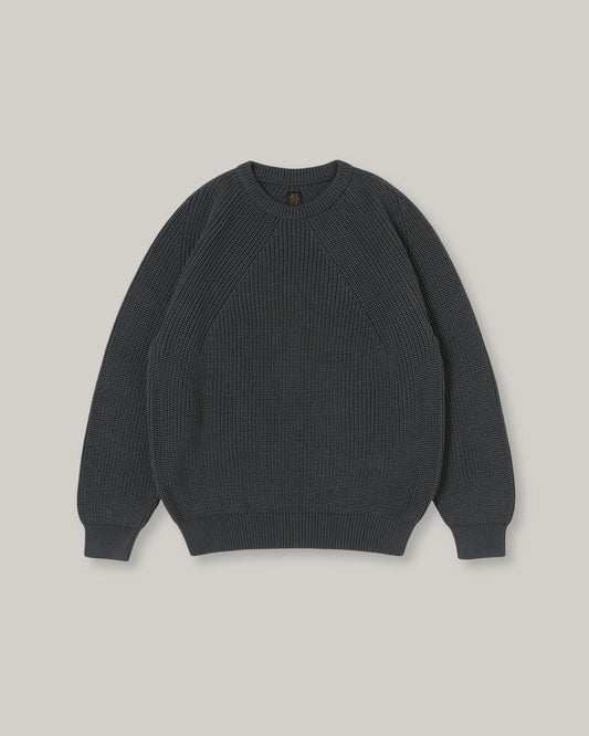 BATONER COTTON SIGNATURE CREW NECK - CHARCOAL