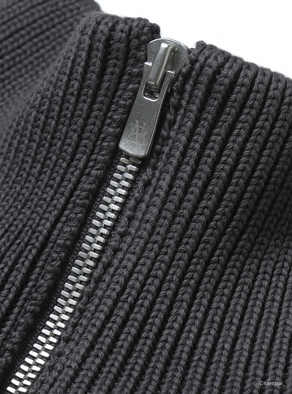 BATONER COTTON SIGNATURE DRIVERS KNIT - CHARCOAL