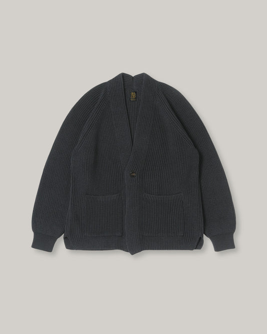 BATONER COTTON SIGNATURE WASO CARDIGAN - CHARCOAL