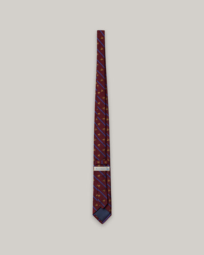 MERZ B. SCHWANEN SILK TIE - SWAN DRIFT - CARMINE RED