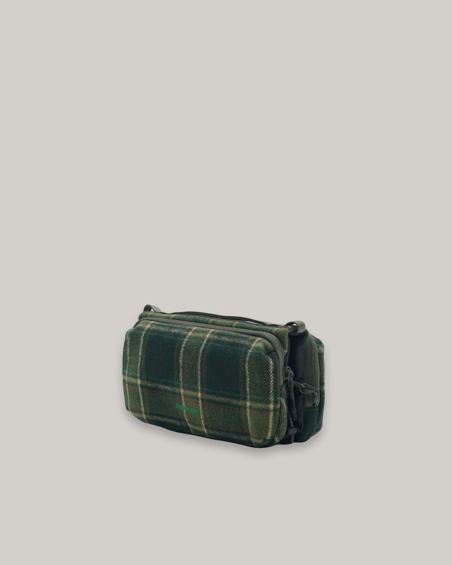 TOPOLOGIE BOTTLE SACOCHE MEDIUM GREEN CHECK WOOL