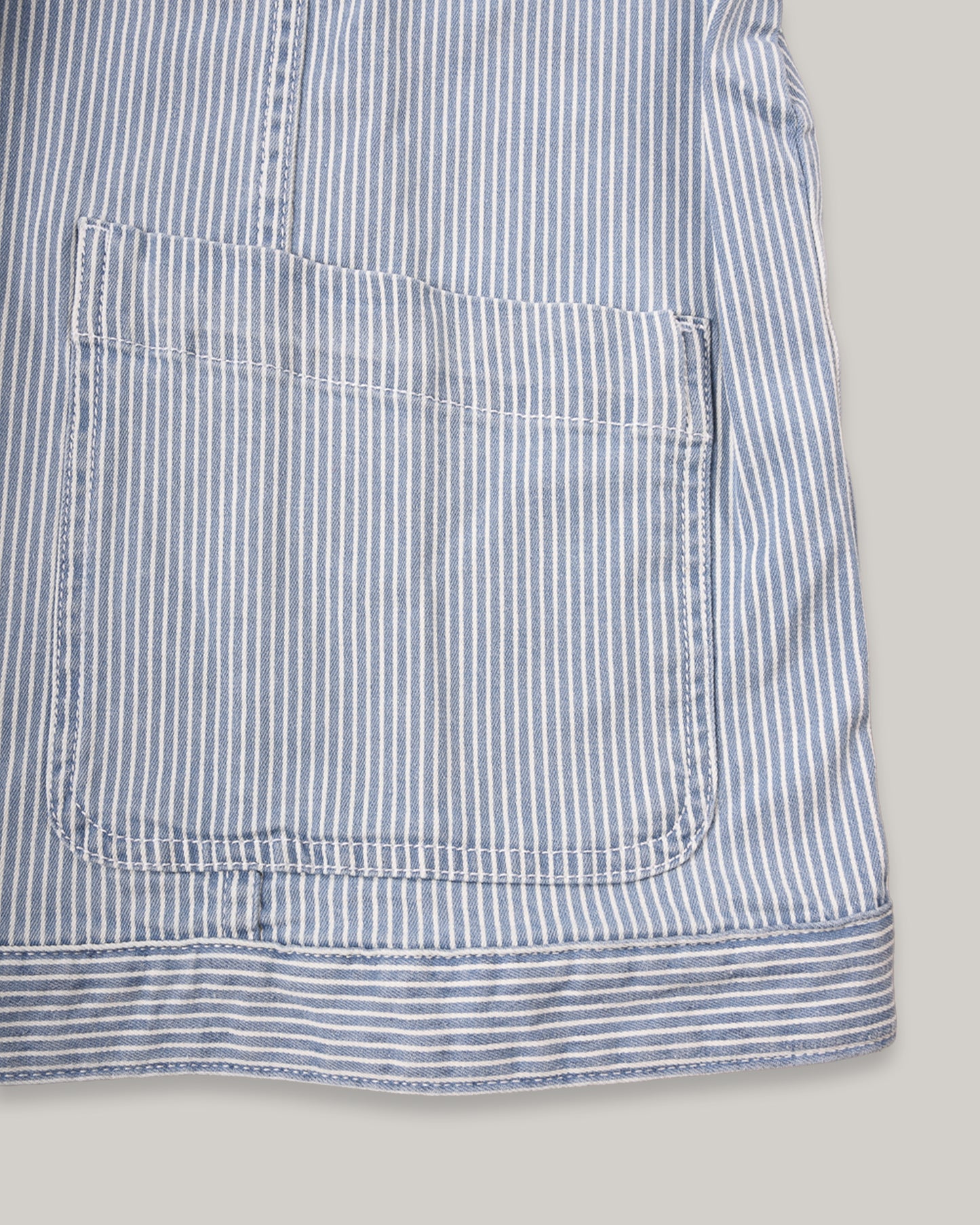 ARMOR LUX LADIES STRIPED FISHERMAN JACKET - DENIM/ WHITE
