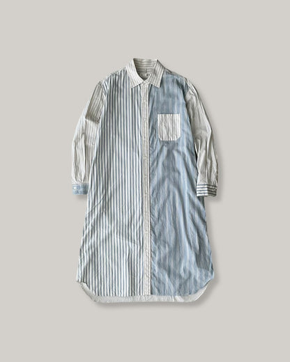 TS(S) COTTON STRIPE BAGGY FIT SHIRT DRESS - BLUE