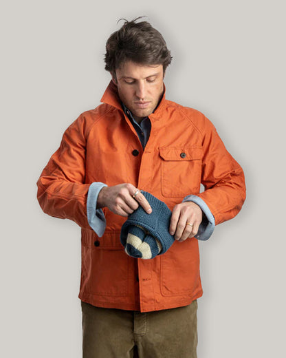 HEIMAT JOURNEY WAX COAT - RESCUE ORANGE