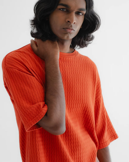 EAT DUST BIG T - COTTON MESH - TANGERINE