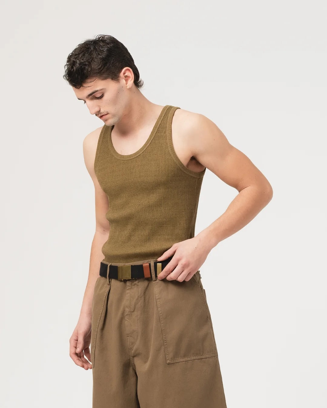 EAT DUST TANK TOP - MILITARY RIB - OLIVE