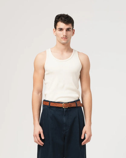 EAT DUST TANK TOP - MILITARY RIB - ECRU