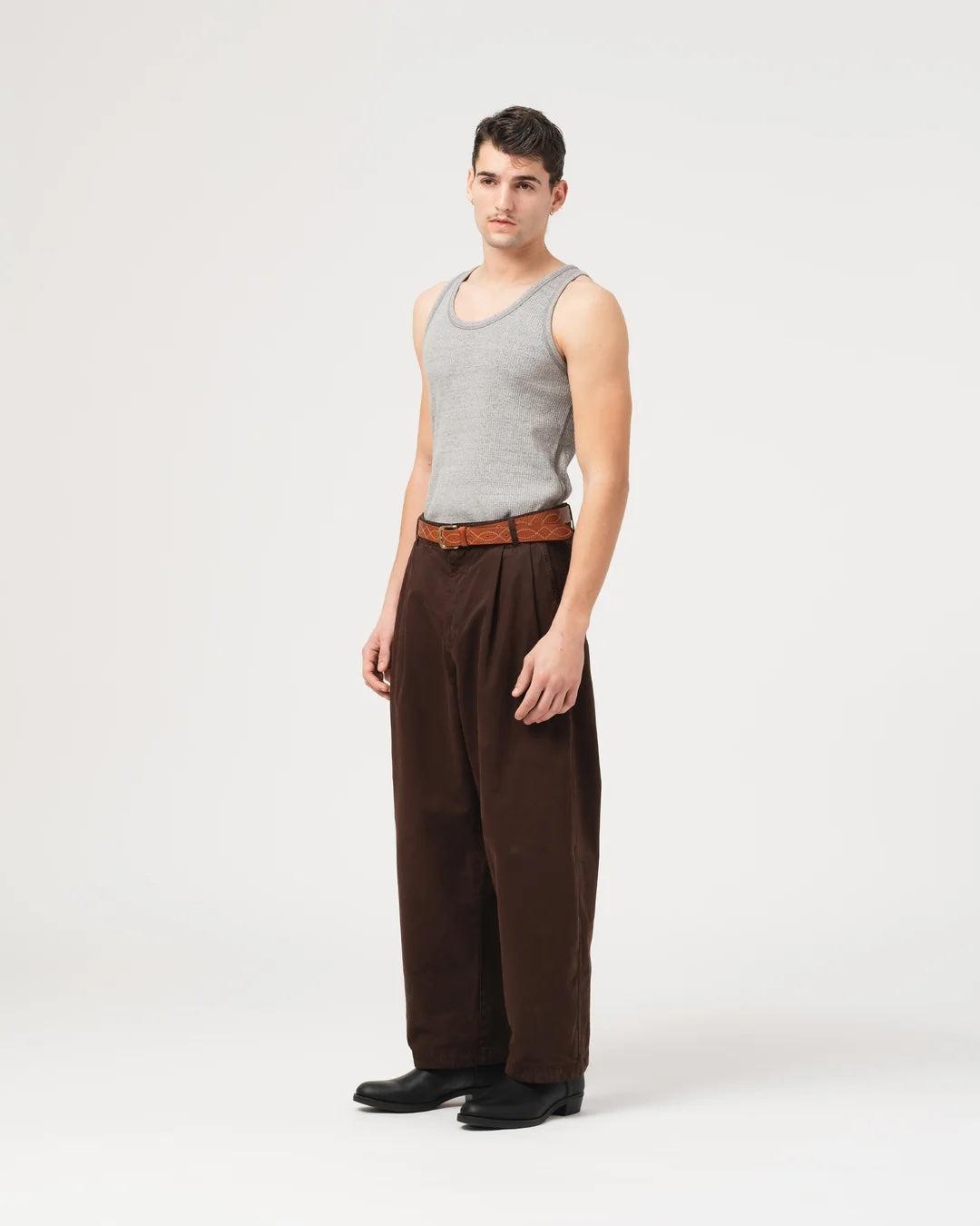 EAT DUST TANK TOP - MILITARY RIB - GREY MELANGE