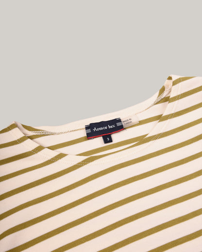 ARMOR LUX LADIES 'LESCONIL' BRETON SHIRT L/S - NATURE/ GREEN MOSS