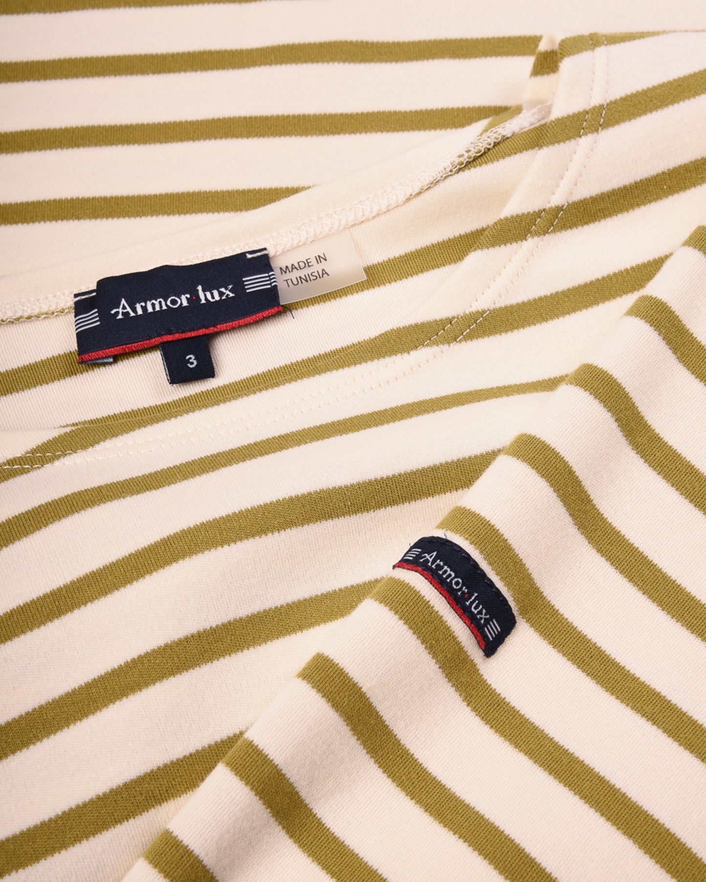 ARMOR LUX LADIES 'LESCONIL' BRETON SHIRT L/S - NATURE/ GREEN MOSS