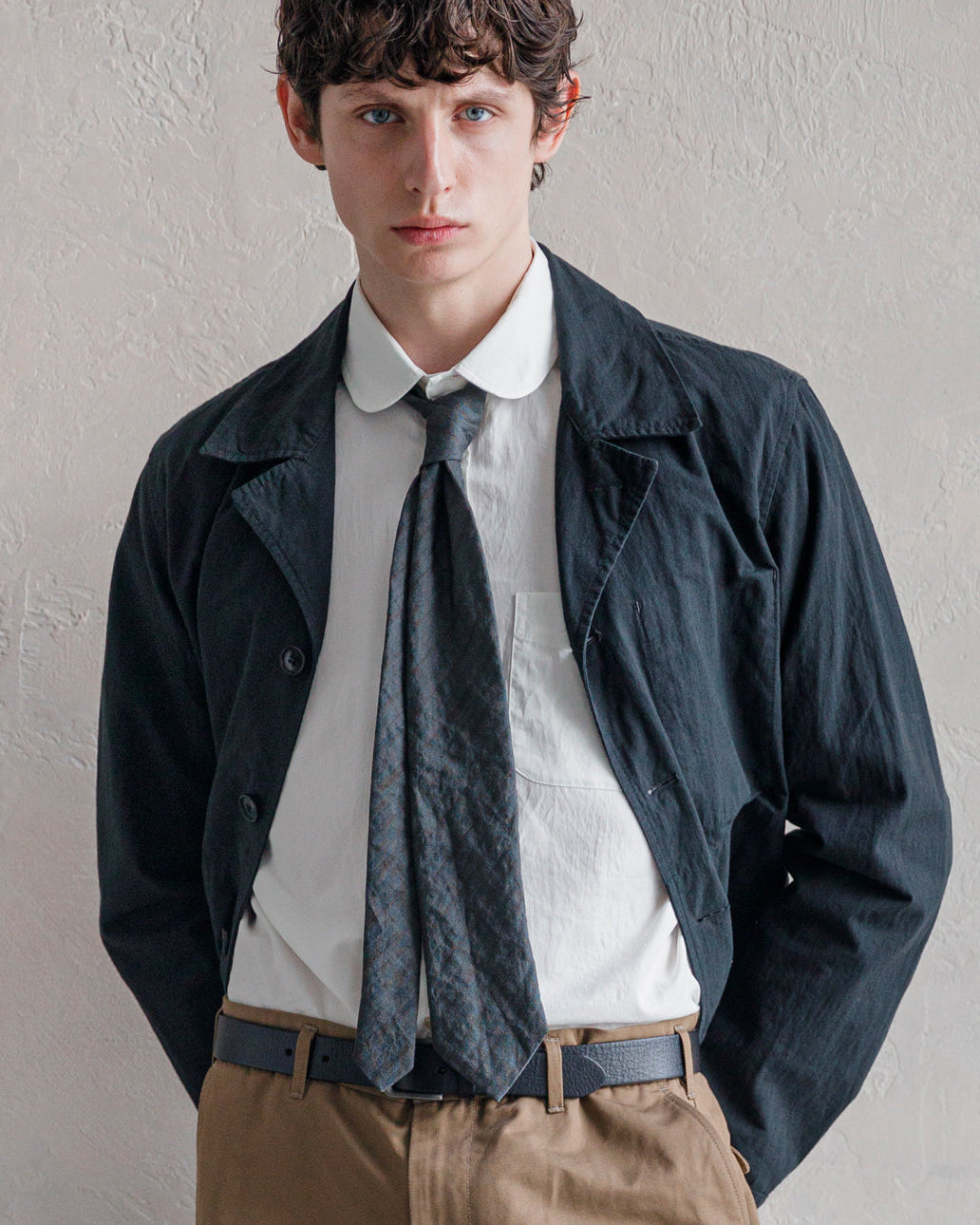 1ST PAT-RN NECKTIE - HERRINGBONE GREY