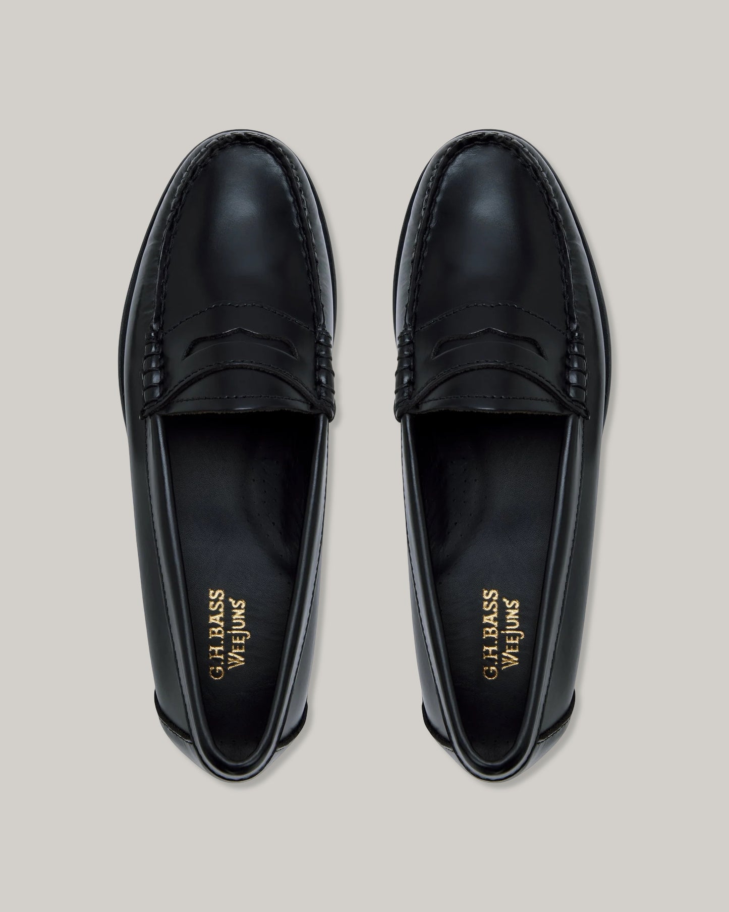 G. H. BASS -  WEEJUN WOMEN'S PENNY - BLACK LEATHER