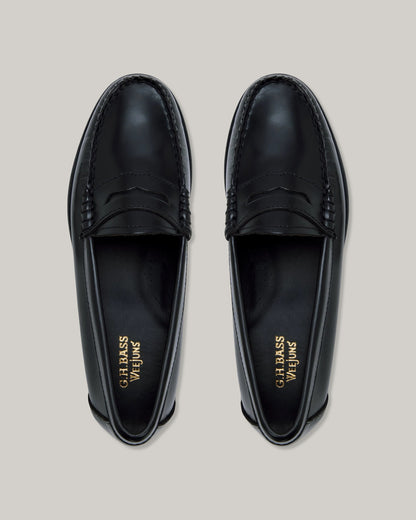 G. H. BASS -  WEEJUN WOMEN'S PENNY - BLACK LEATHER