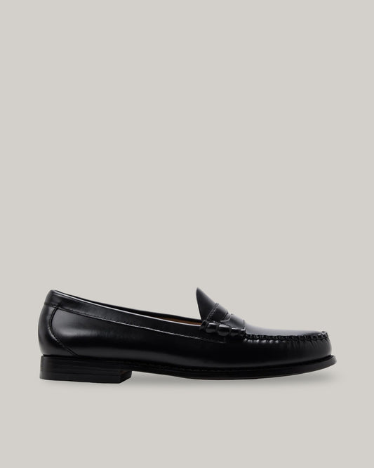 G. H. BASS -  WEEJUN LARSON MOC PENNY LOAFER - BLACK LEATHER