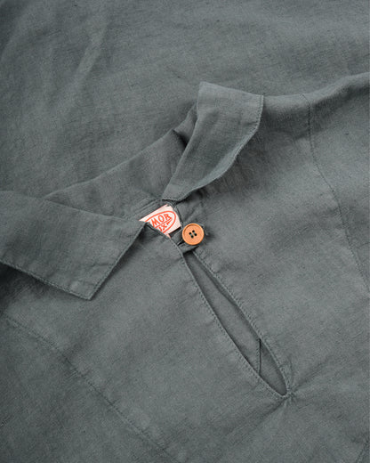 ARMOR LUX HERITAGE LINEN SMOCK DRESS - SILVER PINE