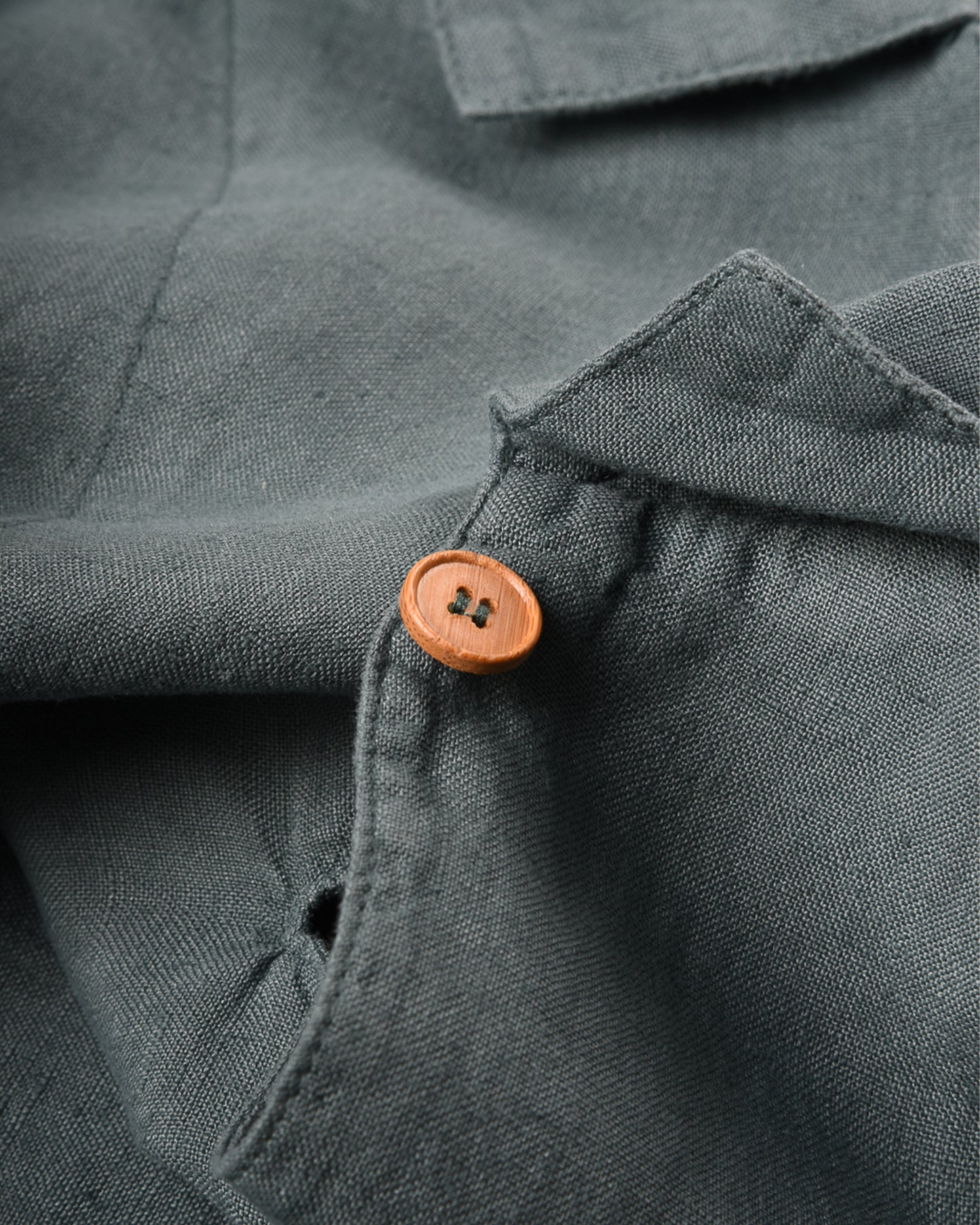 ARMOR LUX HERITAGE LINEN SMOCK DRESS - SILVER PINE