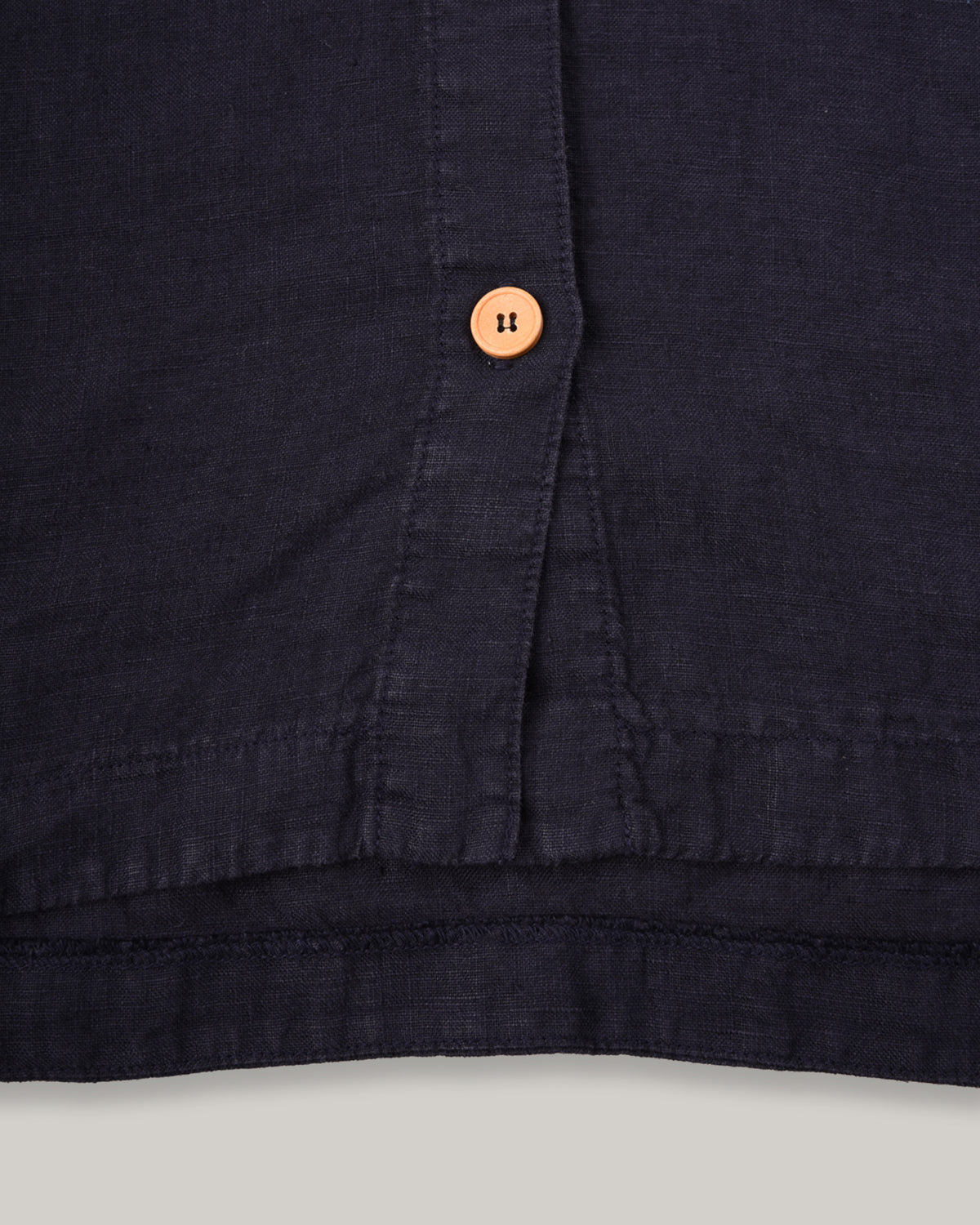 ARMOR LUX LADIES BOXY FIT LINEN SHIRT - SEAL