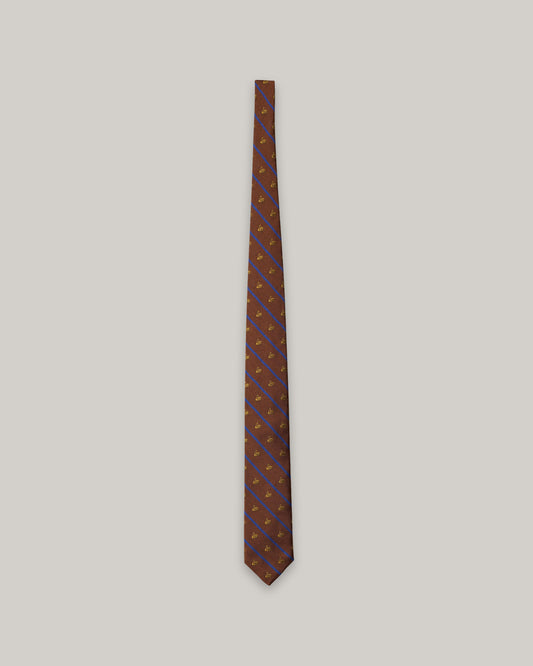 MERZ B. SCHWANEN SILK TIE - SWAN DRIFT - TEAK