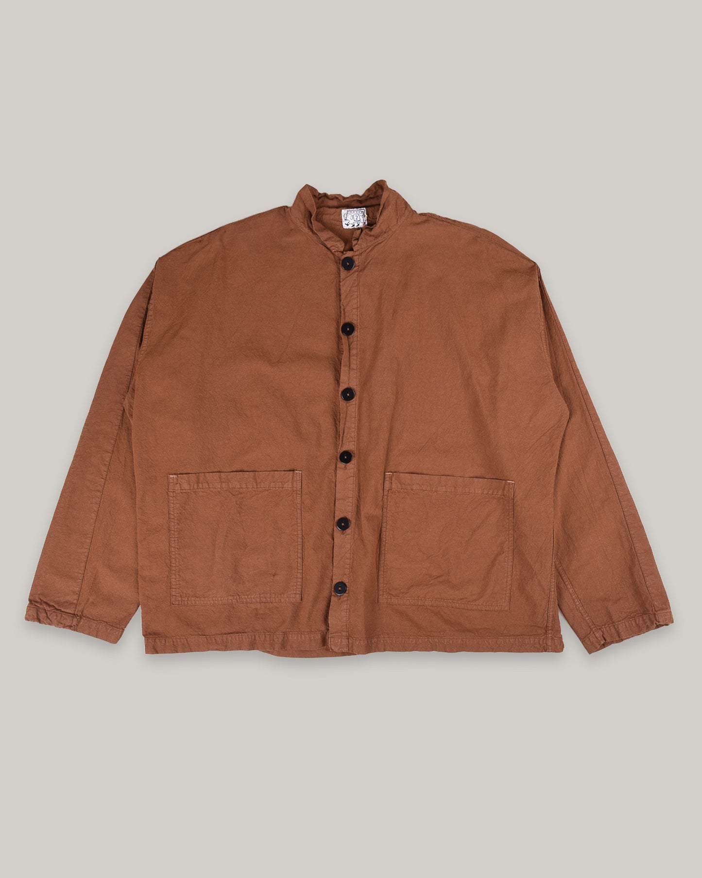 TENDER ISOSCELES SHIRT - COTTON SHEETING - BROWN HAT