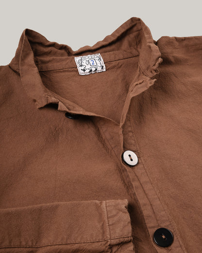 TENDER ISOSCELES SHIRT - COTTON SHEETING - BROWN HAT