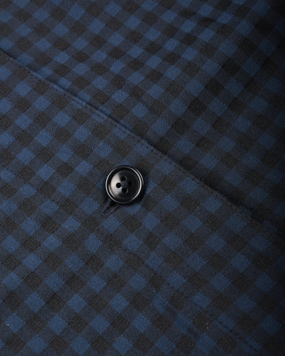 TS(S) GINGHAM PLAID SIDE BUTTON SLEEVELESS DRESS - NAVY